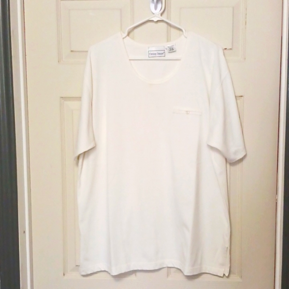 Fitting  Image White Short Sleeve Sz. 14/16